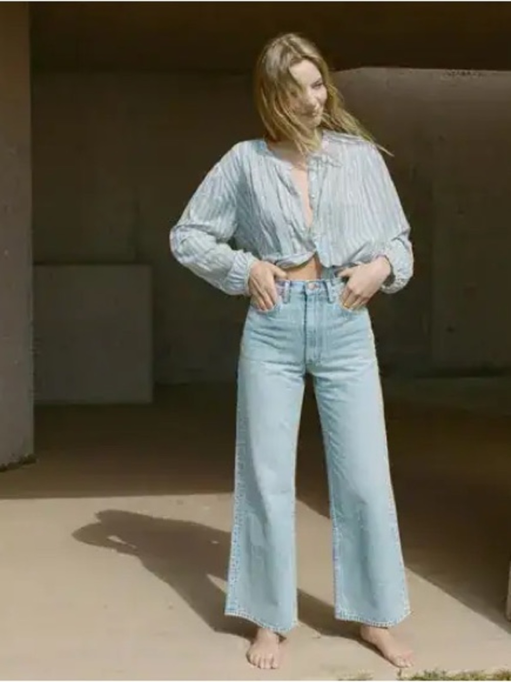ISO: Doen Tatum High-Rise Wide Leg Jeans - light blue size 26